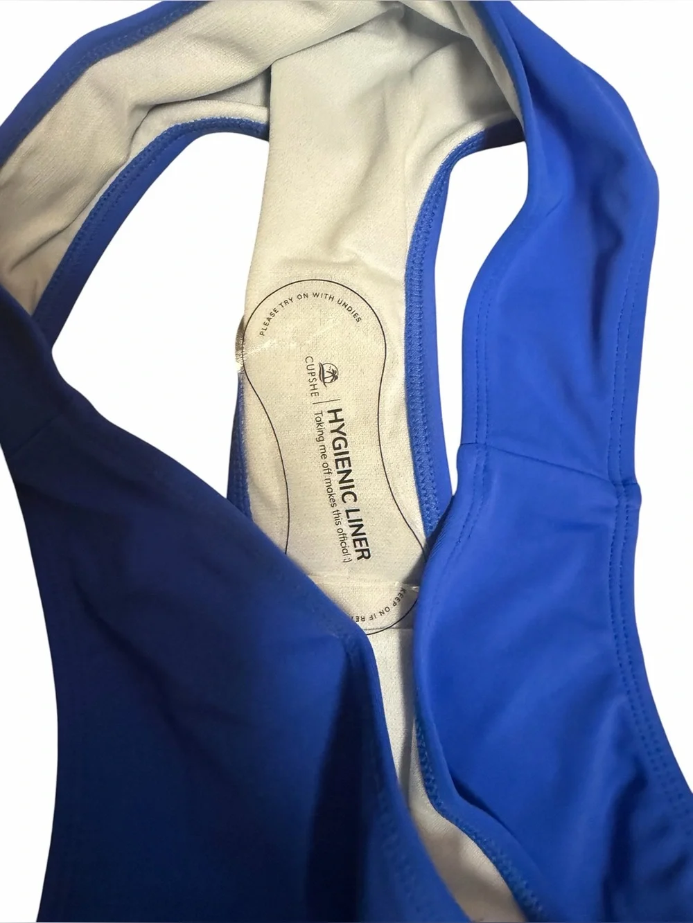 CUPSHE Royal Blue Strappy Back V-Neck Bikini Set S NWT - Picture 12 of 13